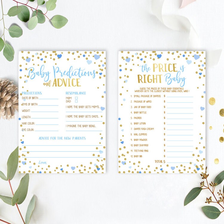 Blue Boy Baby Shower Games Bundle Pack Instant Download Etsy