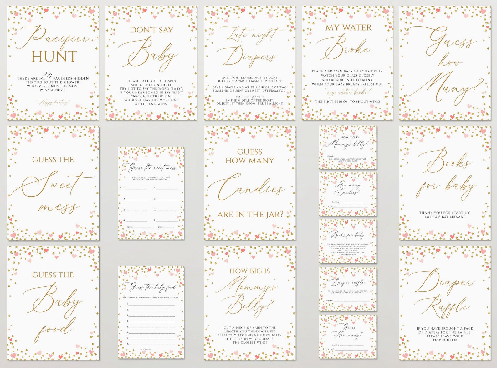 Girl Baby Shower Games Printable Editable Baby Shower Game - Etsy