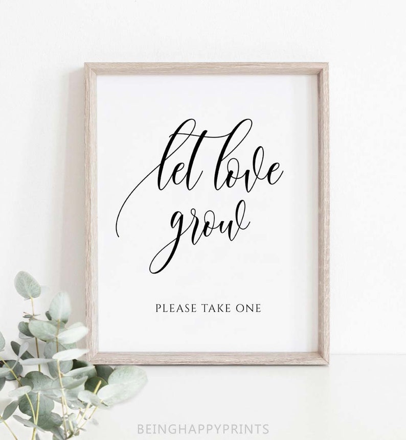 Wedding Printable 8x10 Wedding Sign Template Bridal Shower Please Take One Wedding Favors Sign Let Love Grow Sign yv365 Favor Sign