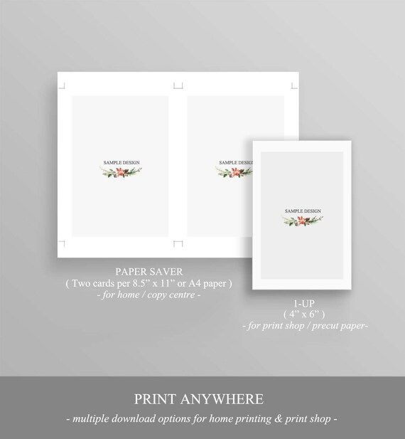 Templett Download Staples Walmart Sized for Walgreen/'s 4 x 8 in Minimalist Printable Save the Date Card