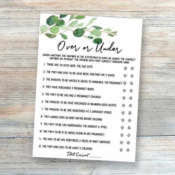 Baby Shower Games Pack Printable Baby Shower Games Bundle Greenery Baby Shower Games Set Instant Download Baby Shower Activities DIYGGR
