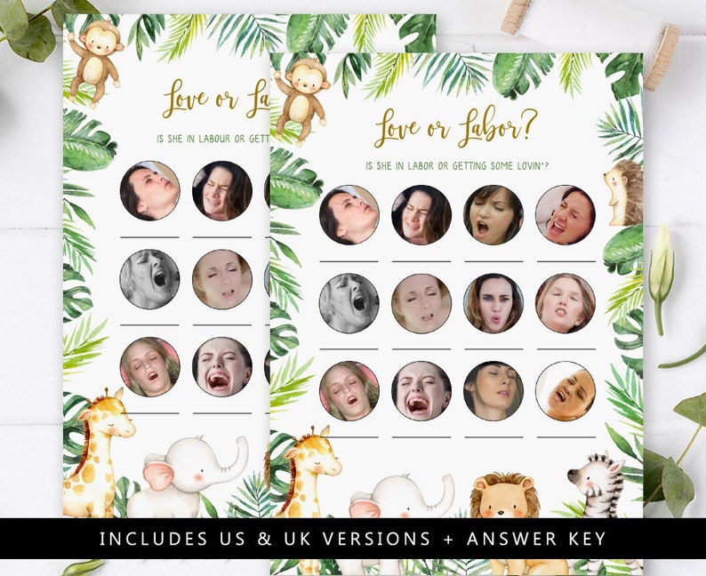 Love or Labor Baby Shower Labor or Love Baby Shower Game Etsy UK