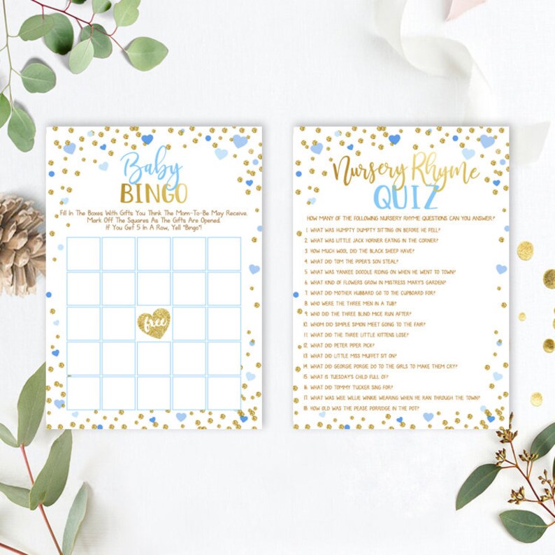 Blue Boy Baby Shower Games Bundle Pack Instant Download Etsy Australia