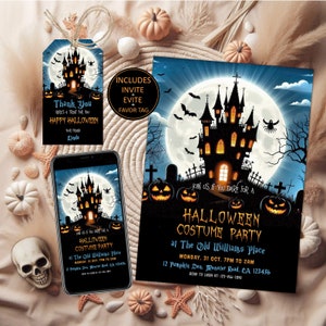 Halloween Party Invitation, Halloween Party Invite, Halloween Invitation, Editable birthday Invitation, Costume party Invite template hl35