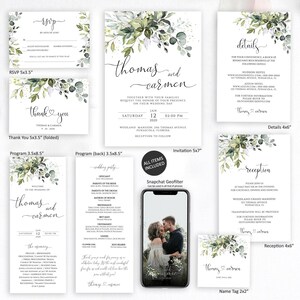 Printable Wedding Invitation Set Template Download, Wedding Invitations ...