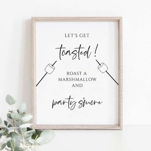 Roast a Marshmallow and Party S&#39;more, Smore Bar Sign, Wedding Printable, S&#39;more Station, Smore Wedding Sign, Outdoor Party, Rustic, yv275