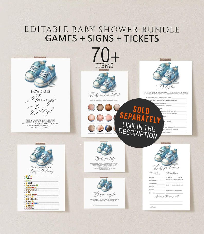 Blue Baby Booties Welcome Sign Template, Editable Baby Shower Decor ...