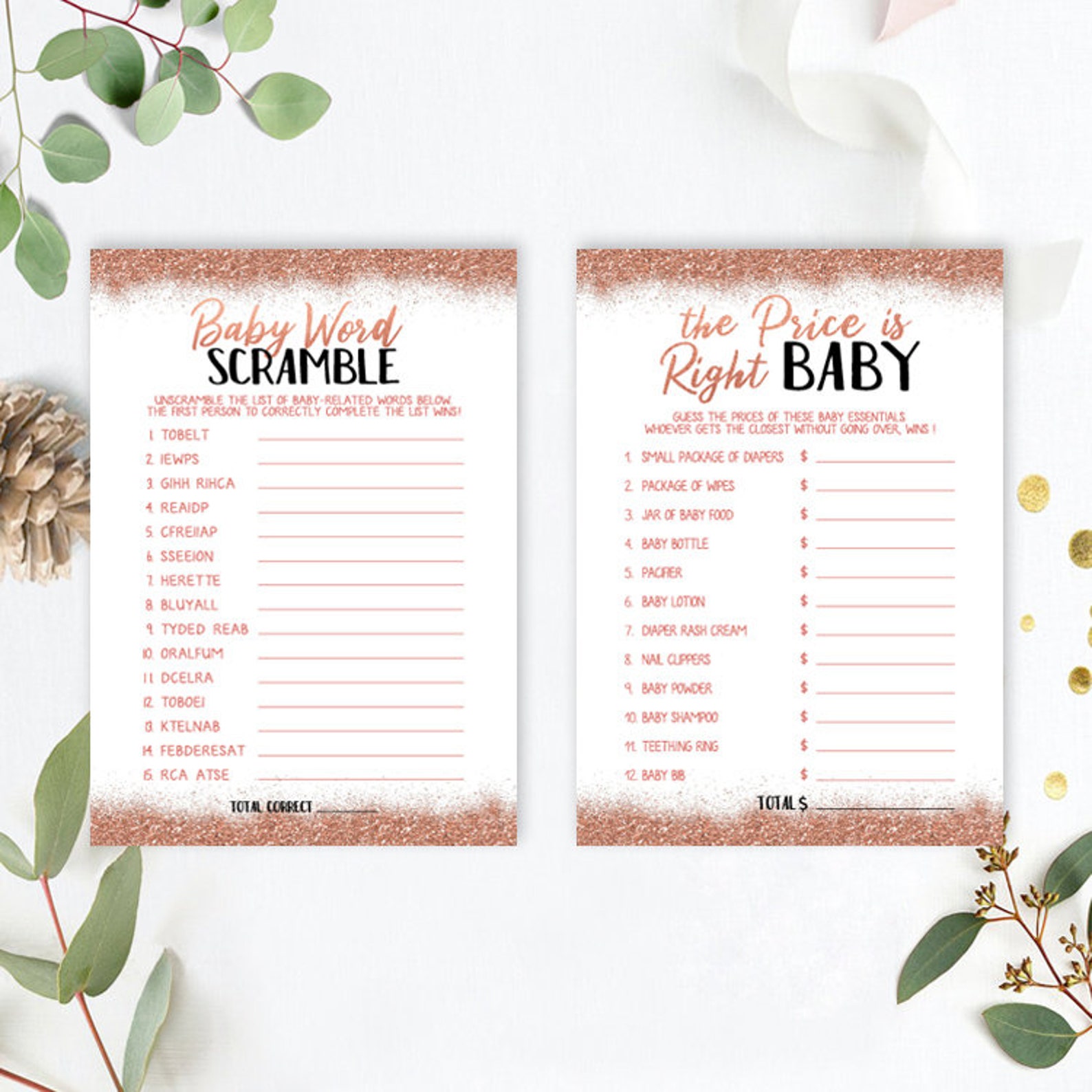Rustic Baby Shower Games Printable Baby Shower Games Pack Baby | Etsy