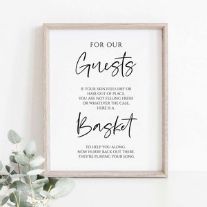 Wedding Bathroom Basket Sign, Printable Wedding Restroom Sign, Wedding Bathroom Sign, 8x10, Ladies Restroom Sign, Ladies Bathroom, yv353