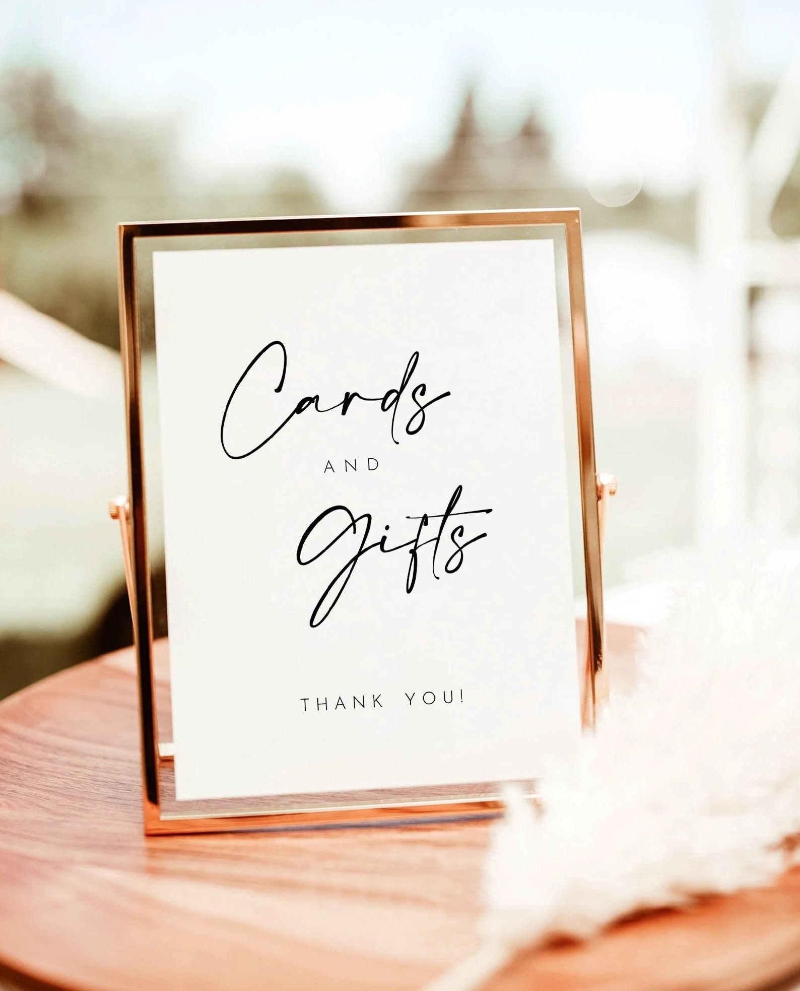 Cards and Gifts Sign Printable, Modern Minimalist Design (instant ...