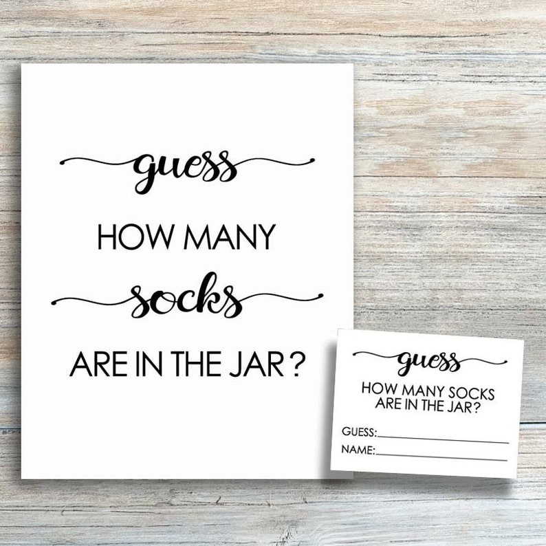 Guess How Many Socks Are in the Jar Guess How Many Baby - Etsy