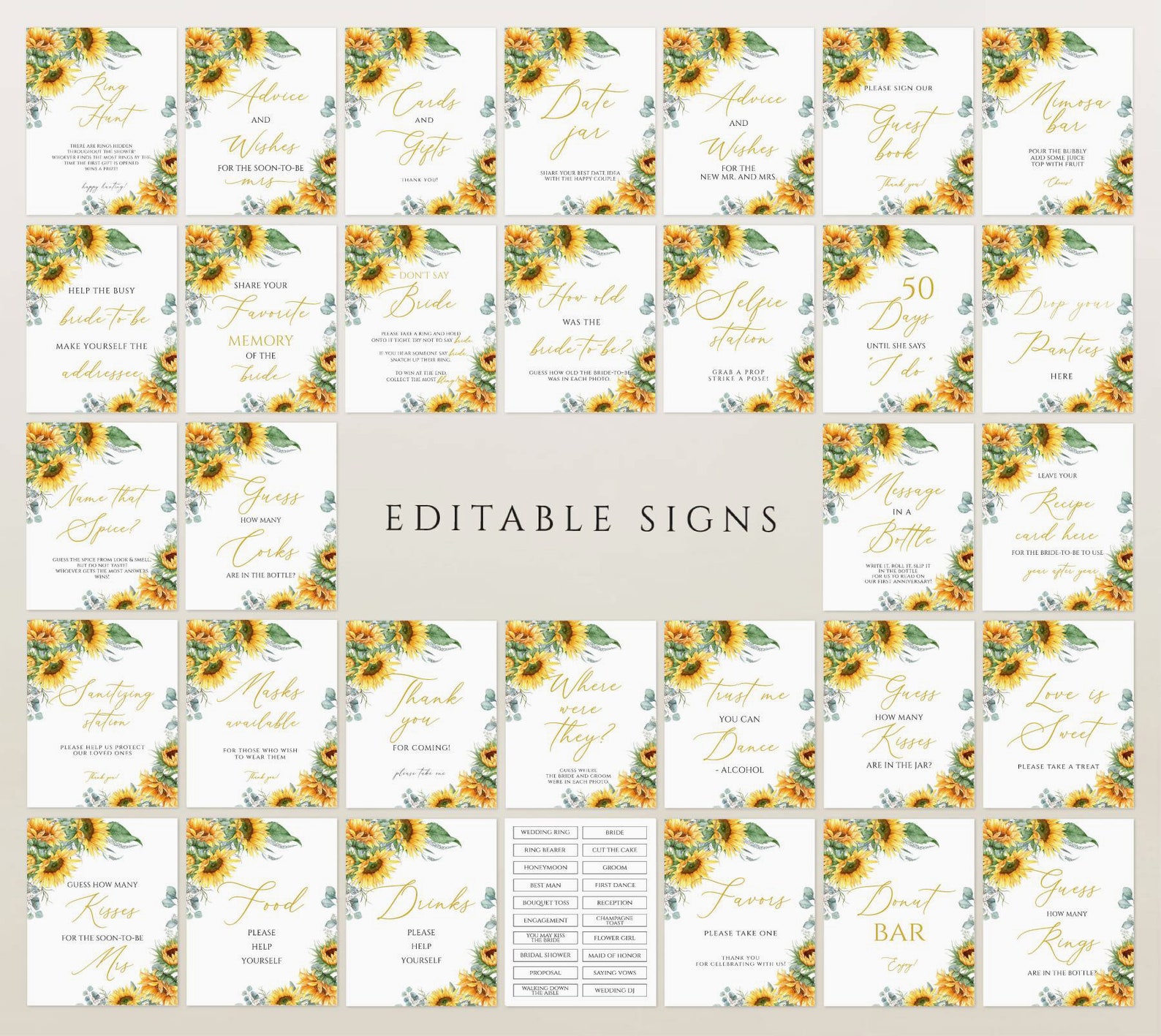 Sunflower Bridal Shower Games Printable Bridal Shower Games - Etsy
