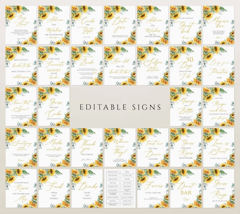Sunflower Bridal Shower Games Printable Bridal Shower Games - Etsy