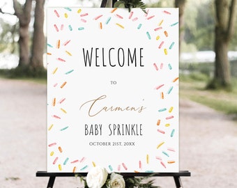 Editable Baby Sprinkle Welcome Sign Sprinkle Shower Gender Neutral Confetti Sprinkles Coed Shower Welcome Printable Template download