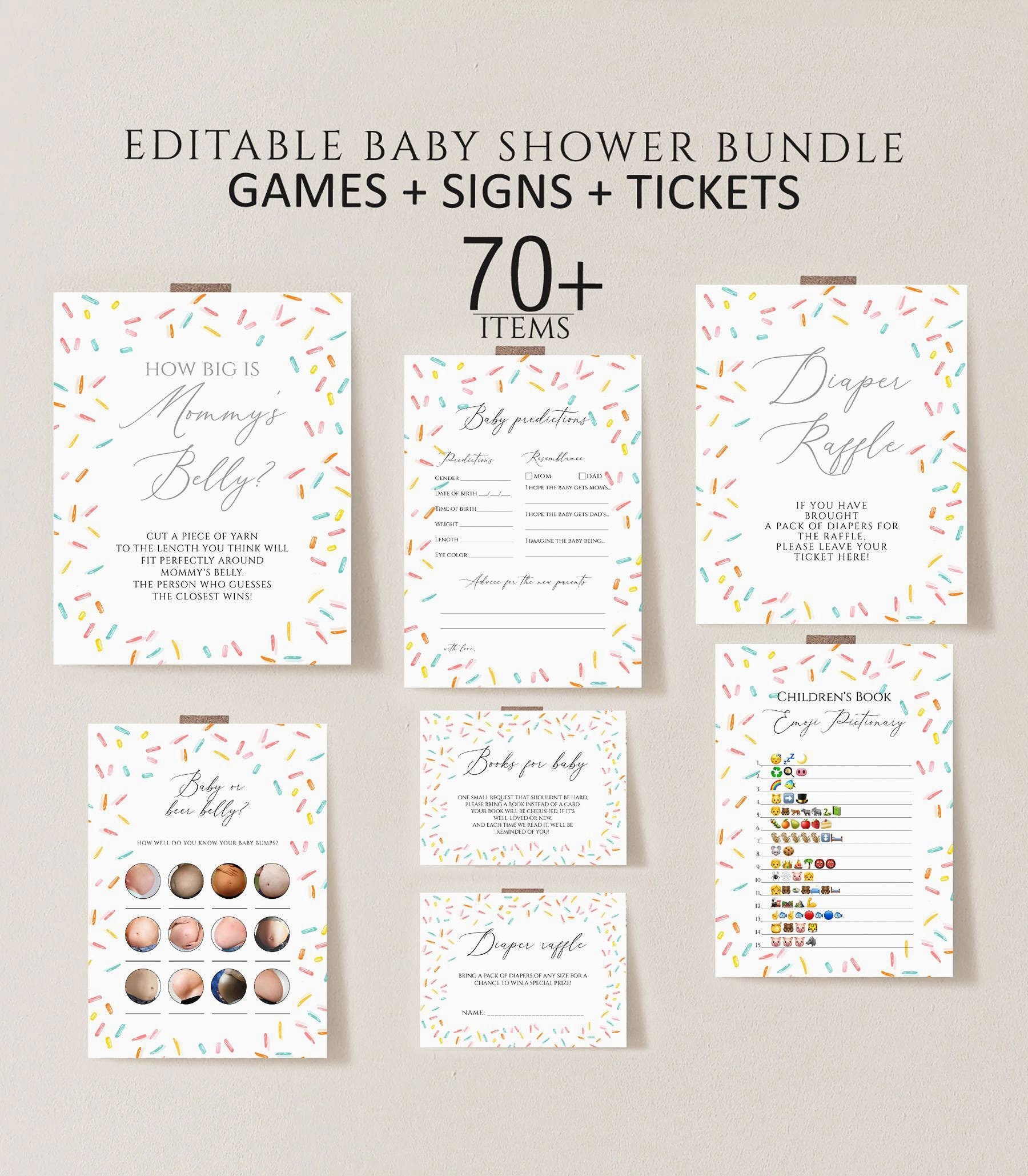 Sprinkle Baby Shower Games, Editable Baby Shower Games, Printable Sprinkle Baby Shower Games, A Baby Sprinkle Baby Shower Games  download