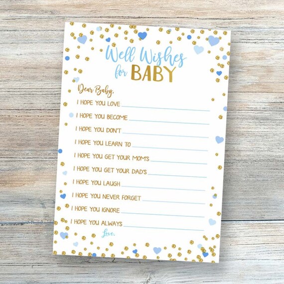 Boy Baby Shower Games Gold Well Wishes for Baby Shower Wishing | Etsy Boy Baby Shower Games Gold Well Wishes for Baby Shower Wishing | Etsy