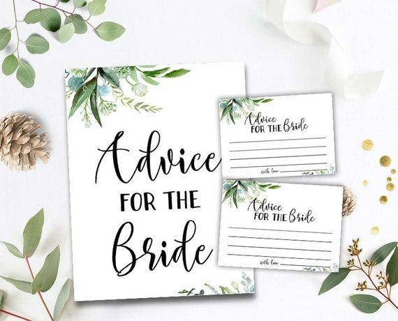 Advice for the Bride to Be Printable Bridal Shower Games | Etsy