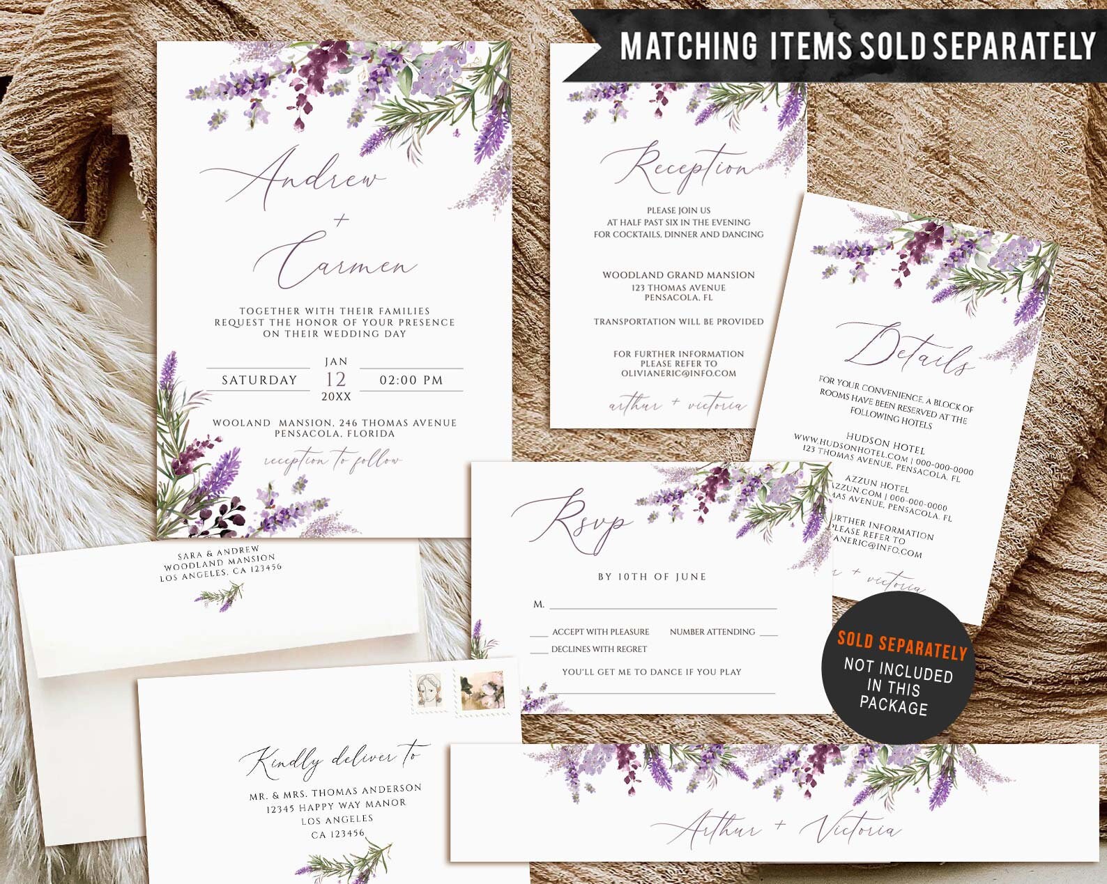 Lavender Bridal Shower Invitation Template Greenery Bridal Etsy