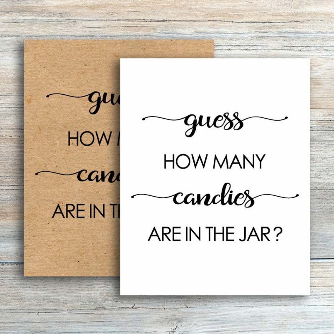 Guess How Many Candies Game Candy Guessing Game Cards How - Etsy