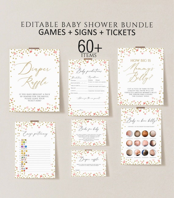 Girl Baby Shower Games Printable Editable Baby Shower Game - Etsy