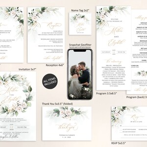 Printable Wedding Invitation Set Template Download, Wedding Invitations ...