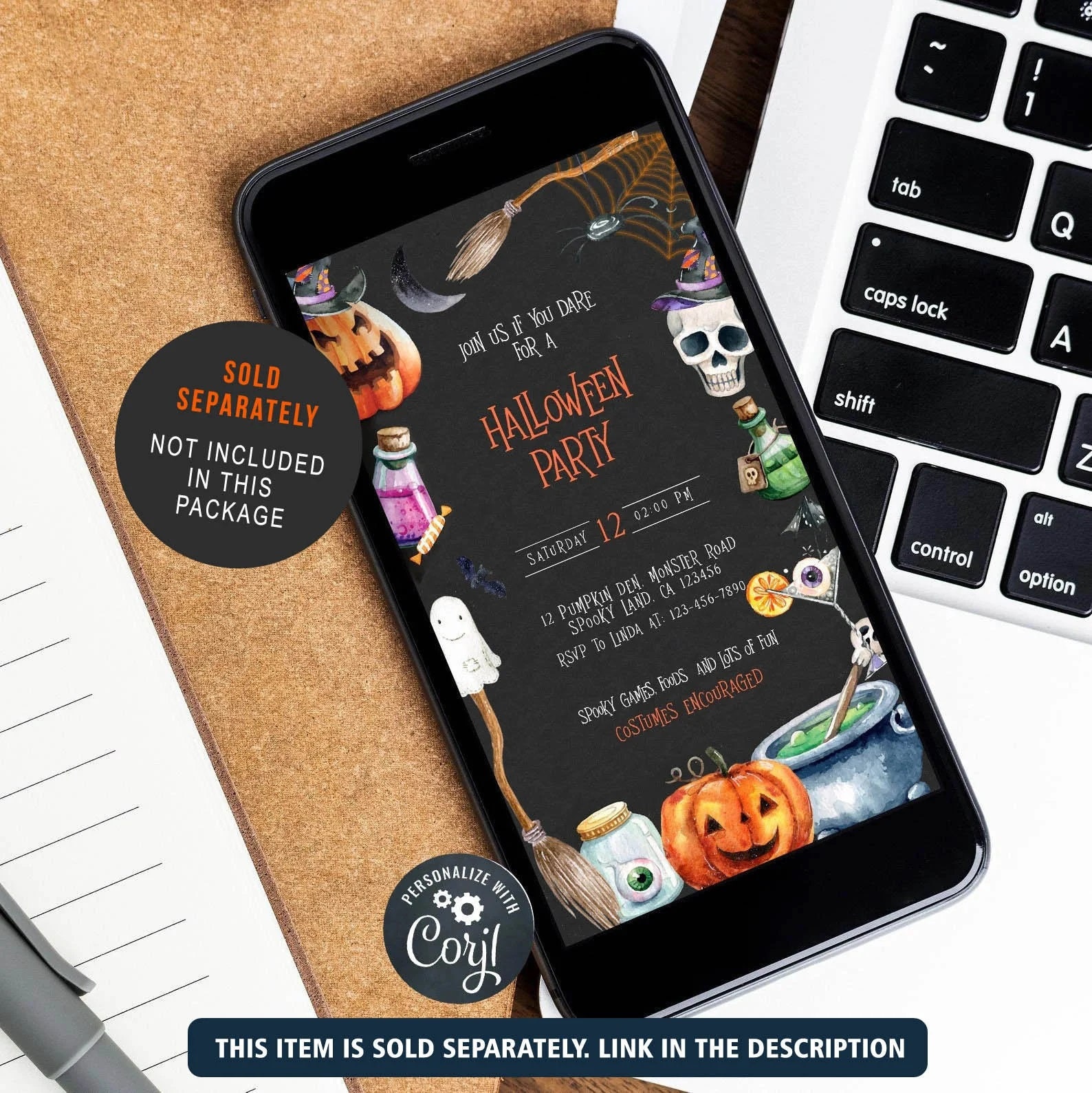 Halloween Party Invitation Halloween Party Invite Halloween Etsy