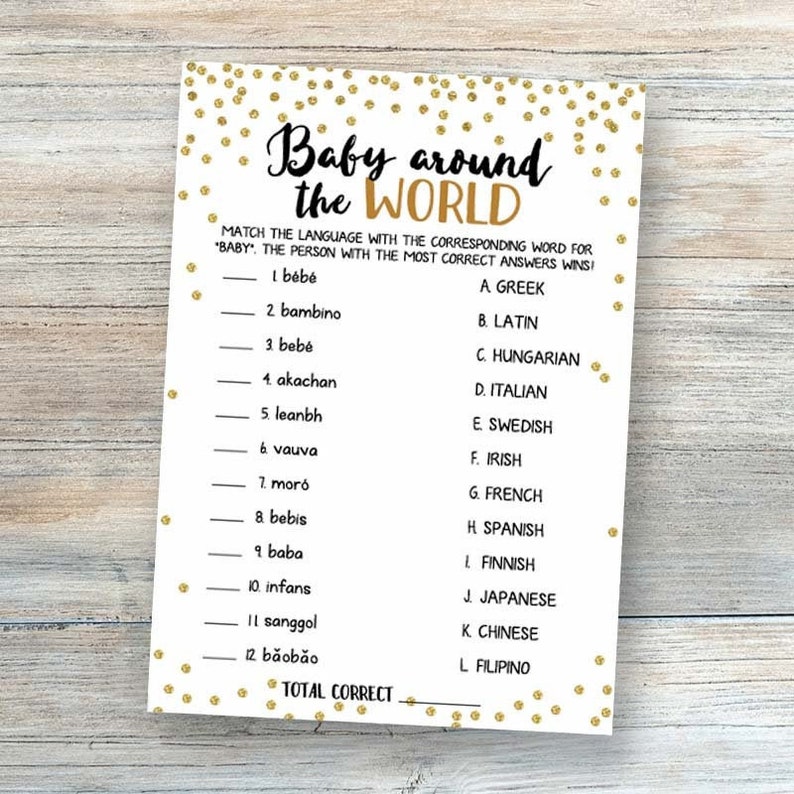 Baby Around the World Baby Shower Games Printable Baby in | Etsy