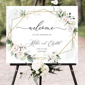Wedding Welcome Sign Template, Printable Welcome Sign, Rustic Welcome Sign, Minimalist Welcome Sign Template, Modern Welcome Sign, yv960