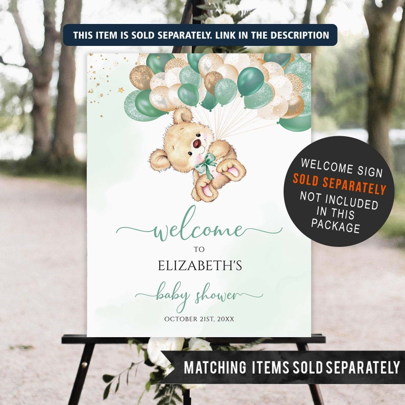 Teddy Bear Baby Shower Games Printable Editable Baby Shower - Etsy