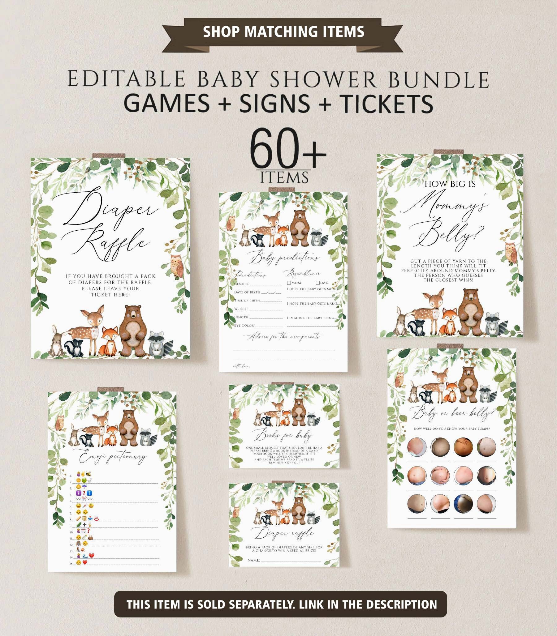 Fumete Baby Shower Game Set - 65 Pcs Measure The Baby Bump With Fumete Baby Shower Game Set - 65 Pcs Measure The Baby Bump With