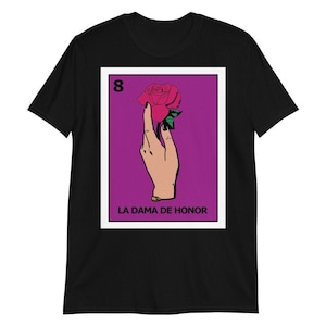 DAMA DE HONOR, despedida de soltera Camiseta de manga corta para damas de honor, dama de honor