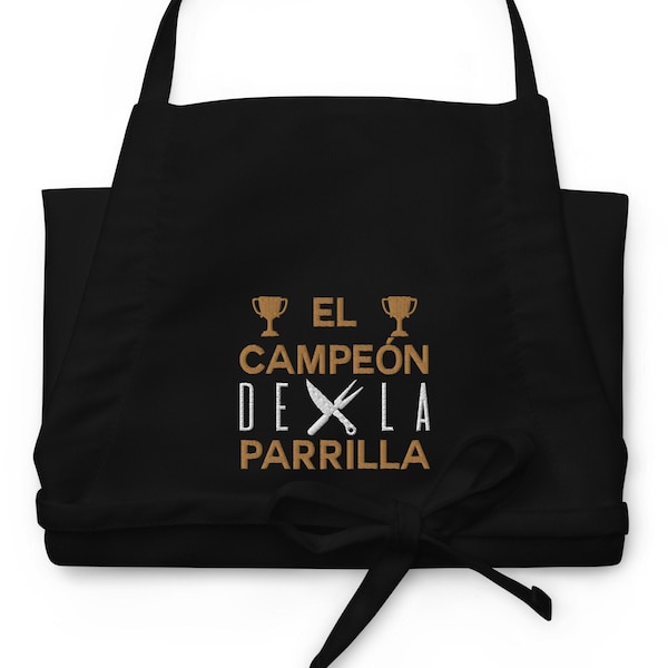 CAMPEÓN de la PARRILLA Embroidered Apron. Regalo para hombre