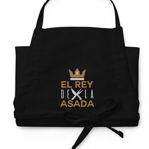 REY DE ASADA Embroidered Apron. Regalo para hombre.