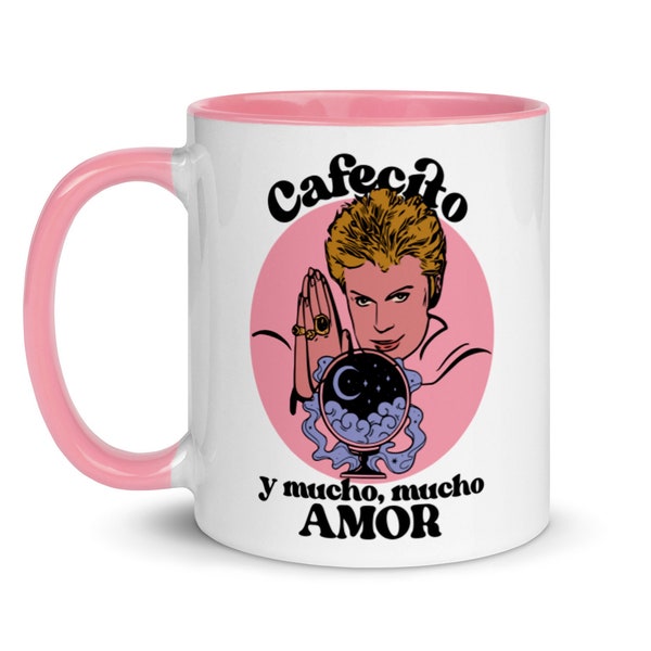 CAFECITO Y AMOR Mug with Color Inside. Regalo San Valentin o Dia de las madres.