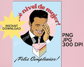 TARJETA DE CUMPLEANOS digital, feliz cumpleaños png card in spanish