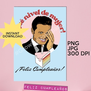 TARJETA DE CUMPLEANOS digitaal, feliz cumpleaños png-kaart in het Spaans