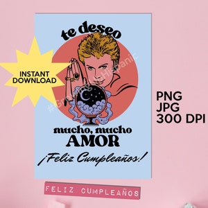 tarjeta de cumpleanos, feliz cumpleaños, mucho mucho amor cartão de aniversário digital em espanhol