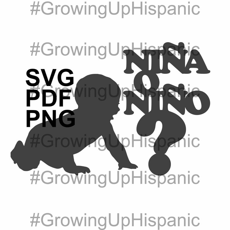 GENDER REVEAL SPANISH Svg, Pdf, Png, Clipart, Hispanic Baby Shower Etsy