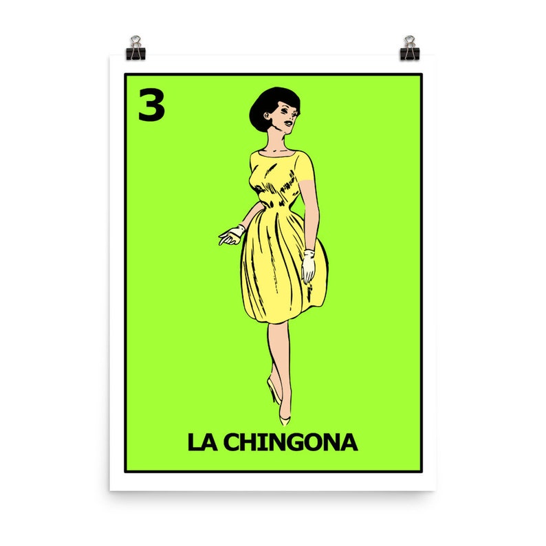 LA CHINGONA Mexican Loteria Art Poster Etsy