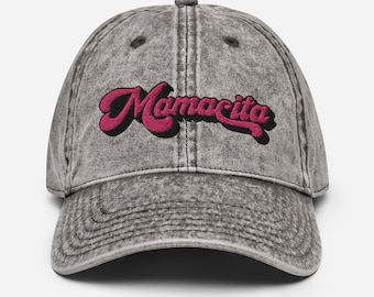 Sombrero MAMACITA Latina. Gorra de sarga de algodón vintage bordada