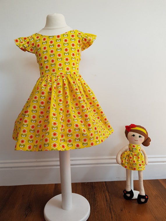 etsy yellow dress