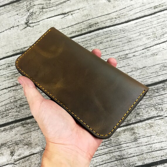 Long wallet handmade leather, Personalized Bifold Leather, Slim Leather Wallet, Distressed Leather Wallet, Unisex Wallet