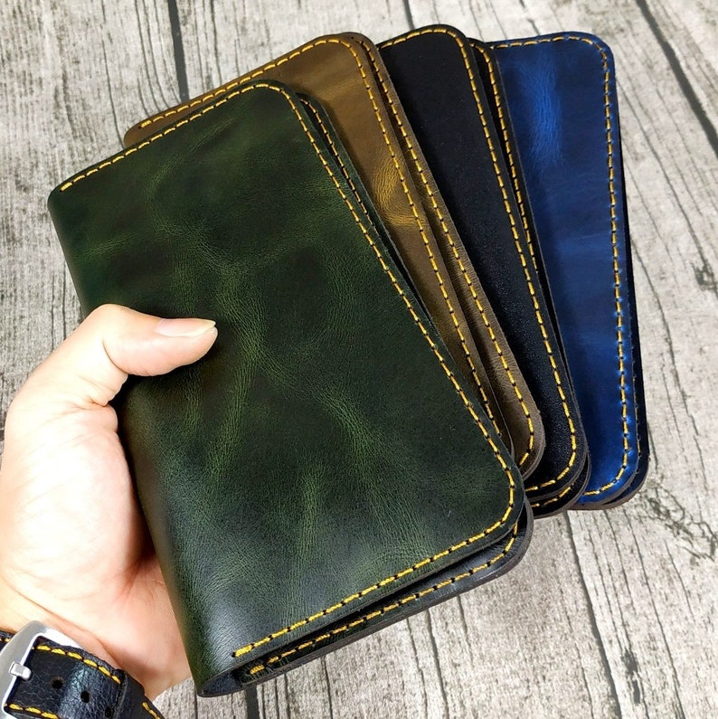 Long wallet handmade leather, Personalized Bifold Leather, Slim Leather Wallet, Distressed Leather Wallet, Unisex Wallet