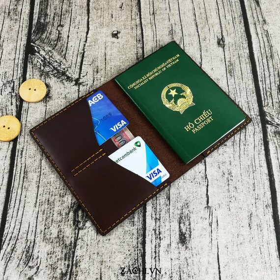 Leather Passport Wallet, Distressed Leather Travel Wallet, Passport Holder, Passport cover, Personalized gift for him