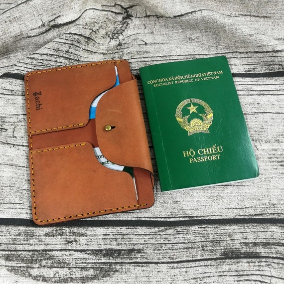 Leather Passport Wallet, Distressed Leather Travel Wallet, Passport Holder, Passport cover, Personalized gift for him