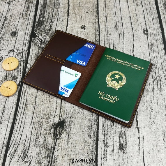 Leather Passport Wallet, Distressed Leather Travel Wallet, Passport Holder, Passport cover, Personalized gift for him