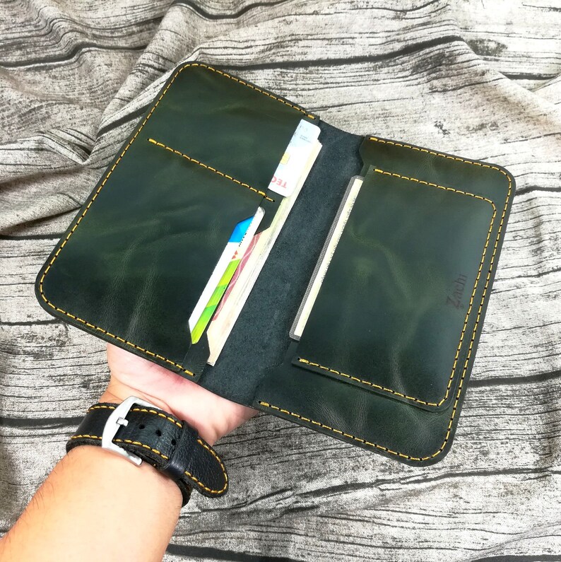 Long wallet handmade leather, Personalized Bifold Leather, Slim Leather Wallet, Distressed Leather Wallet, Unisex Wallet