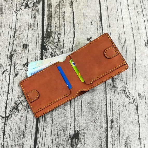 Mini leather wallet, slim wallet, minimalist wallet, 