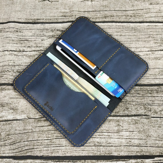 Long wallet handmade leather, Slim Leather Wallet, Distressed Leather Wallet, Unisex Wallet