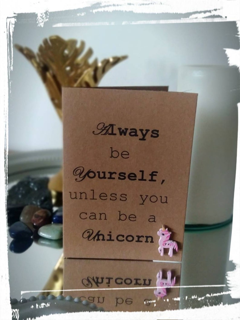 Unicorn greeting card friendship encouragement card positive vibes card I am a unicorn card always be yourself blank card simple